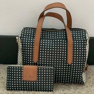 Fossil satchel with matching wallet